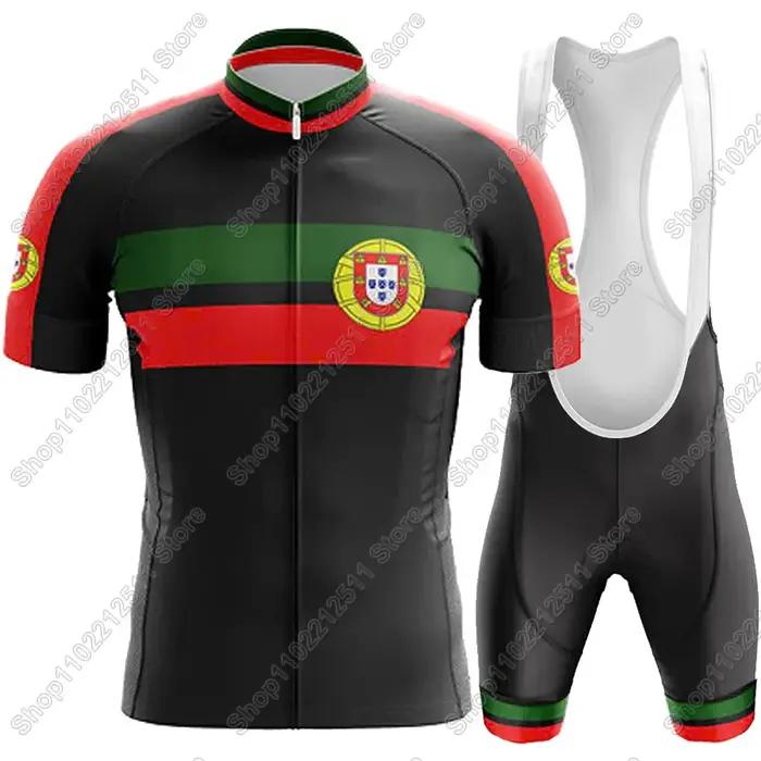 Ensemble de maillot de cyclisme de l'équipe nationale du Portugal pour hommes, vêtements de vélo de route, chemise de vélo de montagne trempée, cuissard à bretelles, VTT, Lesslot, 2025