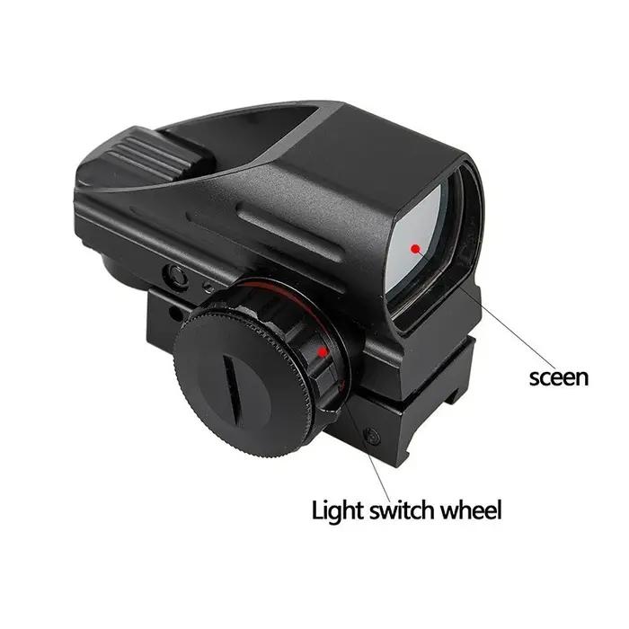 Projection holographique laser tactique réfléchissante à lumière rouge/verte du point rouge, vue de