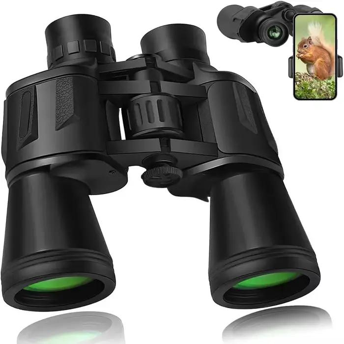 Jumelles 20x50 haute puissance adultes avec adaptateur smartphone compactes HD birdwatching randonnée