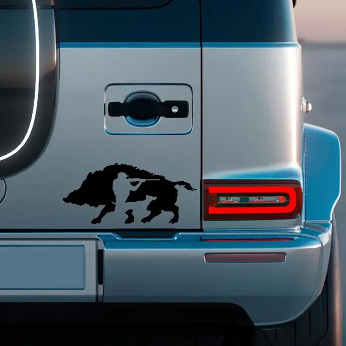 Autocollant de voiture créatif chasse sanglier Applique véhicule fenêtre chasseur vinyle décalcomanie Automobile moto Tuning décor accessoires