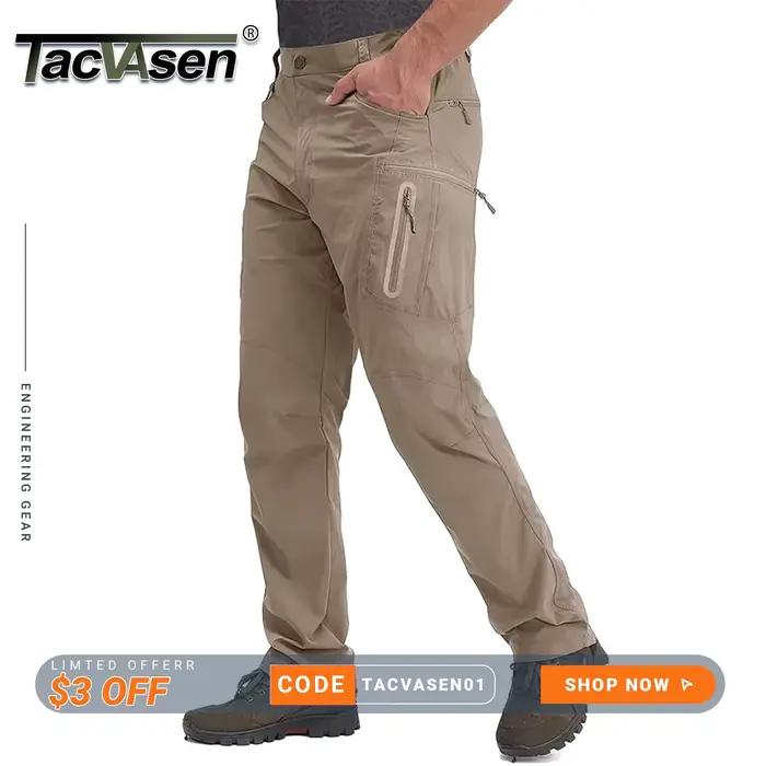 Pantalon pêche chasse été léger TACVASEN séchage rapide nylon randonnée cargo travail décontracté multi-poches