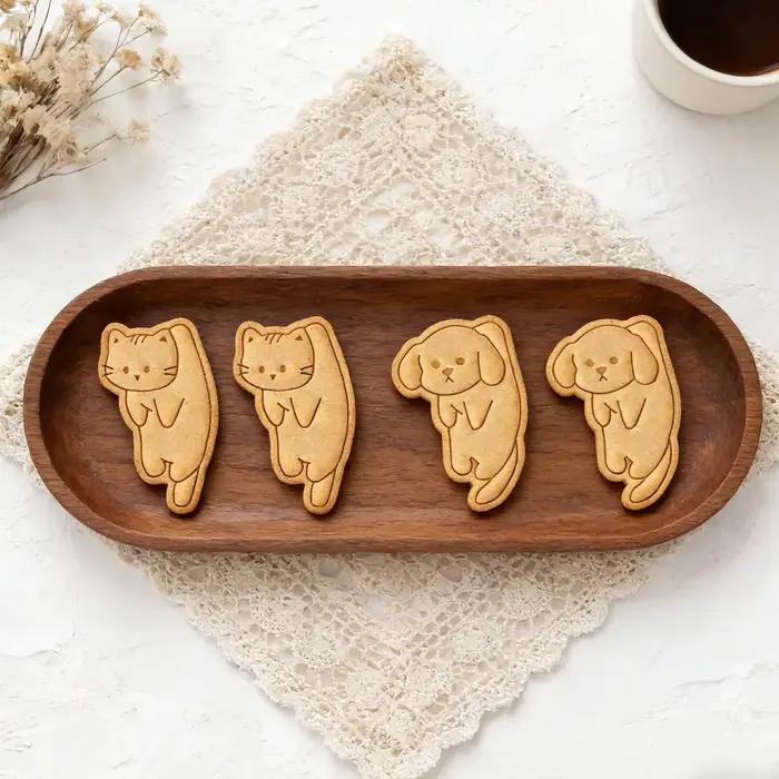 Moule à biscuits Silly Cat and Dog, emporte-pièce de dessin animé, moule à biscuits aimanté pour réfrigérateur, moule à biscuits en argile à presser