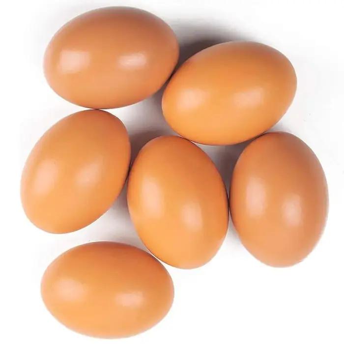 Simulation d'œufs de pâques en bois, 6 pièces, fausses œufs de poule, aide aux poules, outil agricole pour accessoires de nidification de poulet