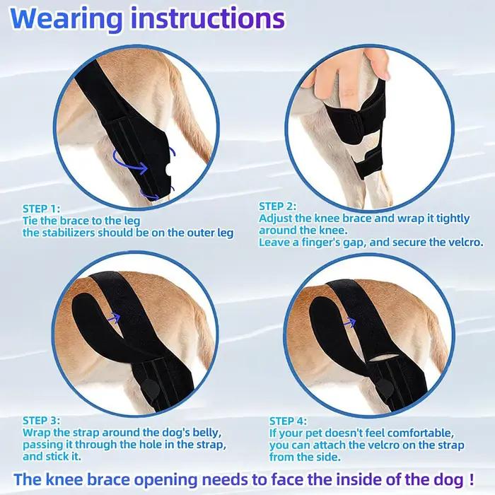 Genouillère solide pour chiens tissu pour soutenir jambes avant arrière blessées accidents chirurgie soins vétérinaires