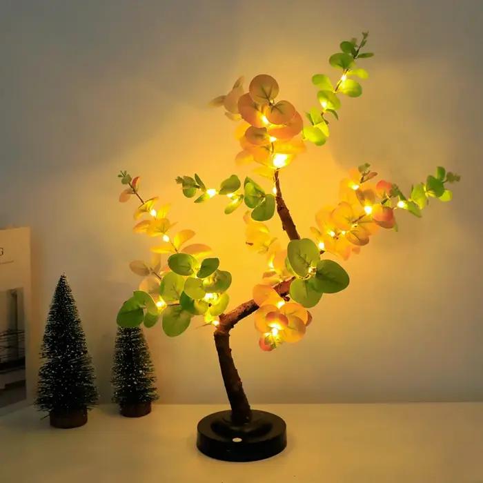 Lampe LED en Forme d'Arbre Bonsaï avec Branches Réglables, Éclairage d'Été pour la Maison, la oral e