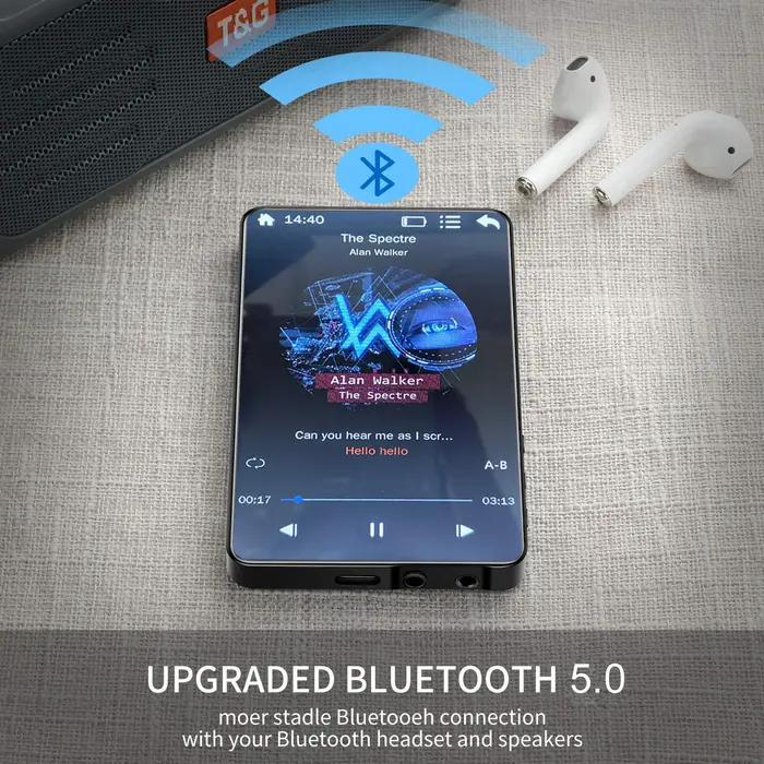 Yophoon 4 pouces X20-New UI MP4 lecteur de musique écran tactile 16GB BT 5.0 avec haut-parleur 1080P