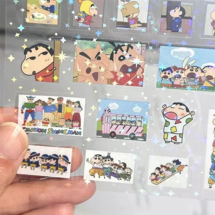 5 pièces Crayon Shin Chan Double Transparent coupe Membrane autocollant bricolage haute valeur main