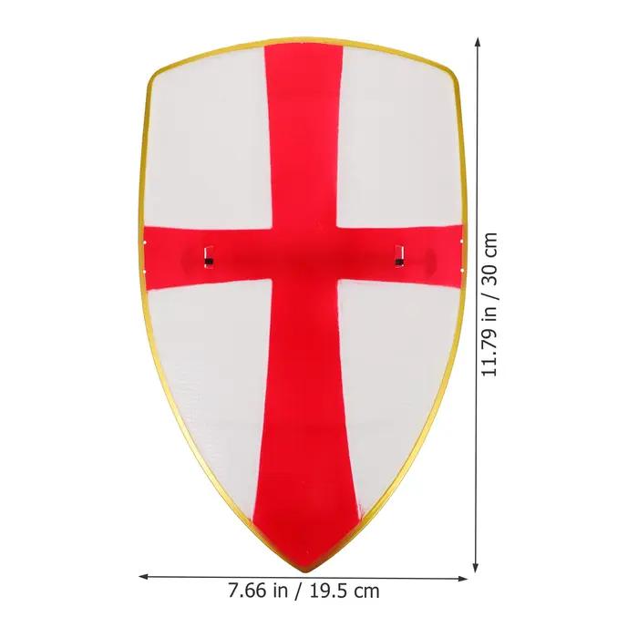 Bouclier en plastique rouge pour enfants jouets de chevaliers et soldats occasions spéciales jeux de rôle et cosplay