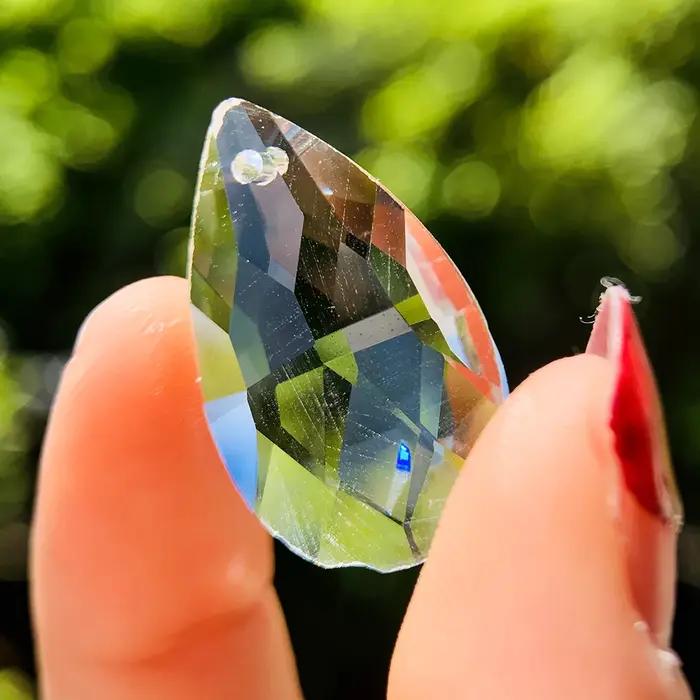 Pendentif en forme de larme d'ange en cristal, 10 pièces, Laser, prisme, lustre, breloque aurore, at