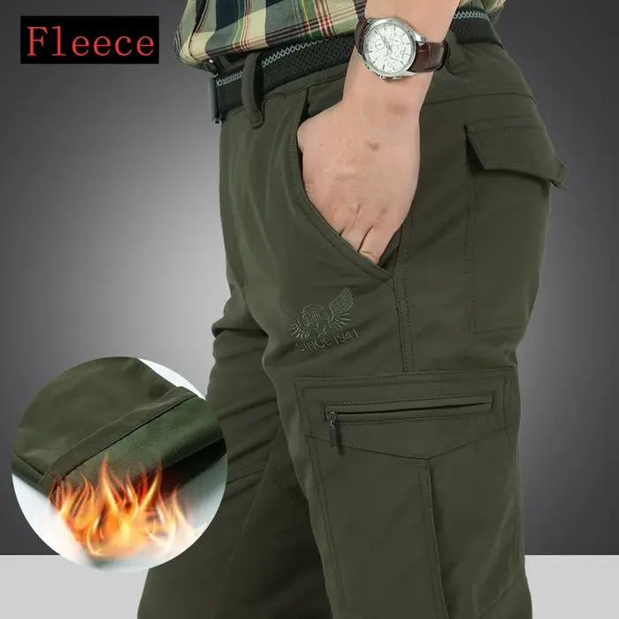 Pantalon hiver polaire épais imperméable militaire tactique cargo homme 4XL grande taille