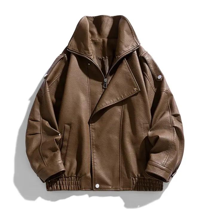 Veste en simili cuir respirant et coupe-vent pour hommes, décontractée et multifonctionnelle, idéale pour les saisons d'automne et d'hiver, occasions spéciales et usage quotidien
