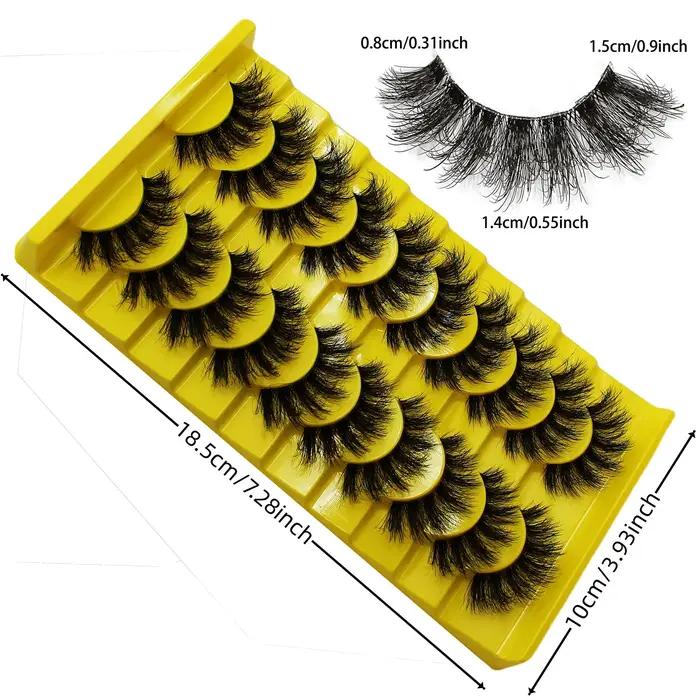 10 paires de faux cils russes moelleux 3D faux cils maquillage désordre faux cils moelleux épais cil
