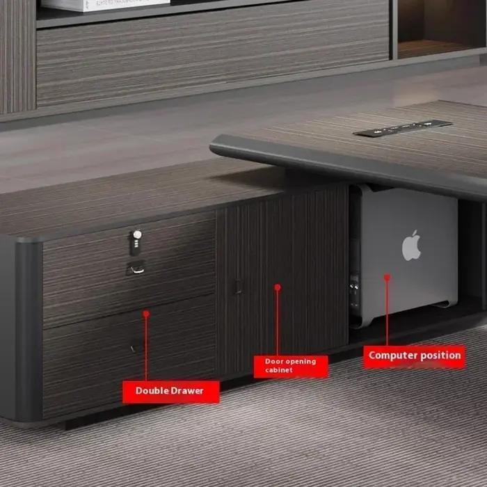 Bureau debout électrique Premium, Station de recharge pour exécutifs, gestion des câbles, décoration