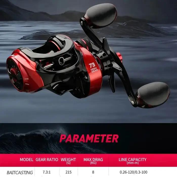 Baitcasting Moulinets De Pêche Max Drag 8kg Ultra Léger Moulinet Moulinet De Pêche pour Bass Brochet