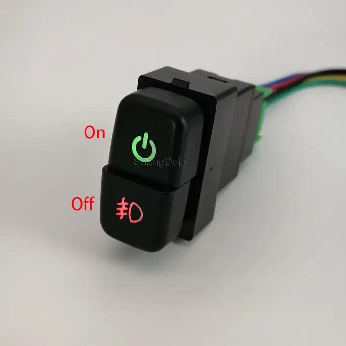 Interrupteur LED rouge à double clé, antibrouillard, bouton DRL pour Mitsubishi Pajero V73 V93 Lance