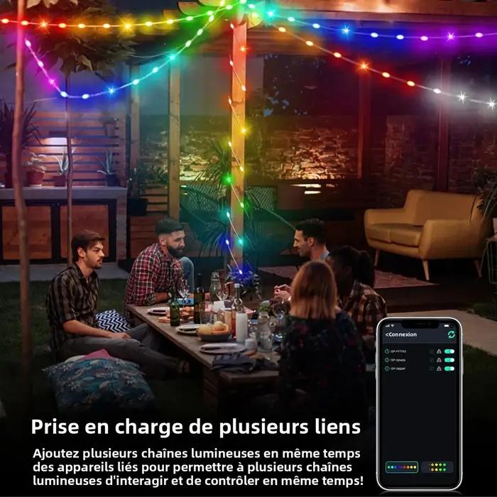 20M 10M 5M LED Festival lumières fée chaîne lumière intelligente Bluetooth adressable rideaux