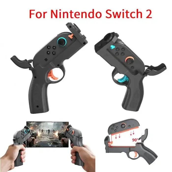 Paquet de 2 contrôleurs de pistolet de jeu de tir pour contrôleur Nintendo Switch 2, NS2 pistolet poignée de main contrôleur de mouvement manette Joypad Gaming