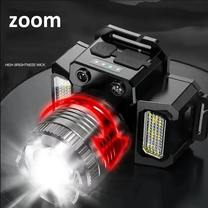 Lampe frontale de sauna aste à capteur LED, lanternes frontales, lampe de poche de recherche de camp