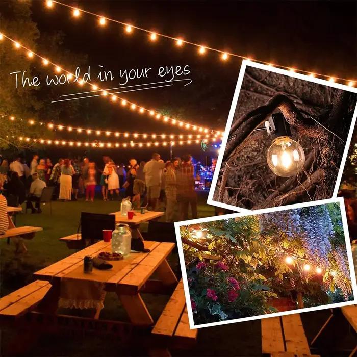 G40 LED chaîne lumière ampoules de remplacement E12 220V 110V Globe ampoule blanc chaud 2200K 10W éq