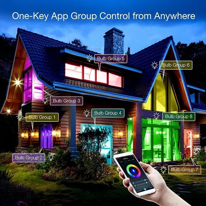 Zigbee-Lampe LED RGBCW pour Maison Intelligente, Compatible avec Amazon Alexa Google Assistant et Co