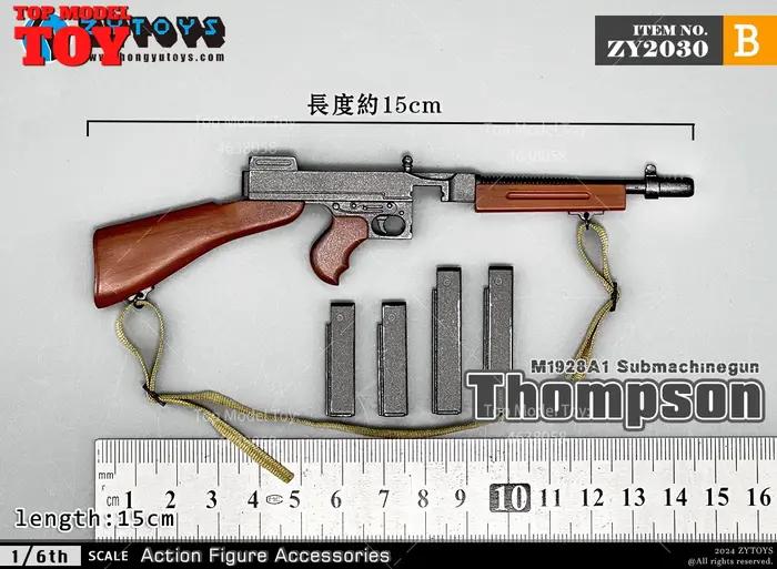 ZYTOYS ZY2030 1/6 M1928 Thompson mitraillette modèle 15 cm arme de soldat jouets en plastique pour 1