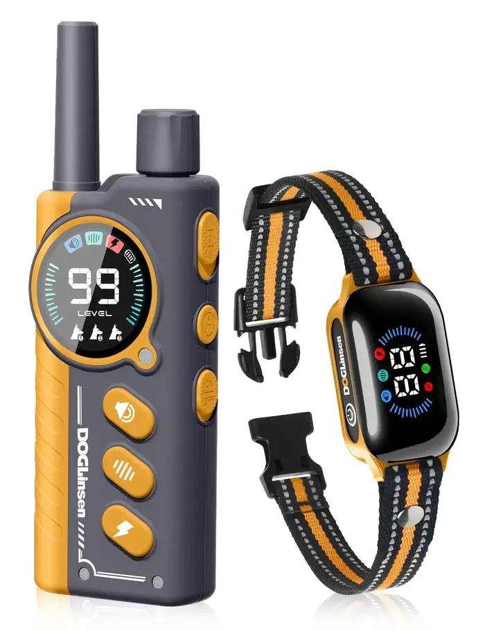 Collier intelligent 2-en-1 anti-aboiement et de dressage pour chiens de toutes tailles