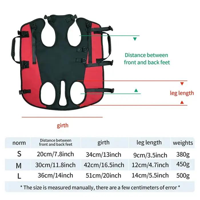 Sac à dos de transport pour chiens, idéal pour les chiens âgés, handicapés, souffrant de blessures articulaires, d'arthrite, pour monter et descendre les escaliers, dans les voitures