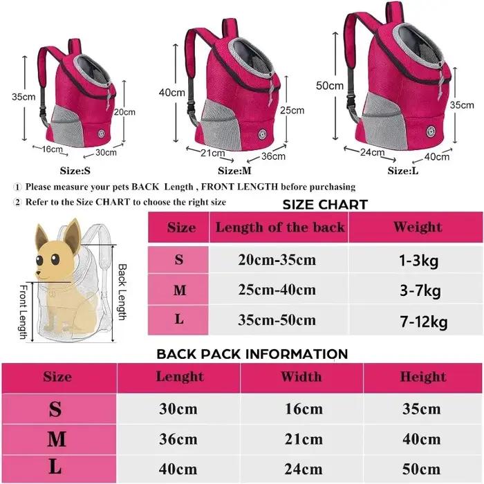 Sac à dos de transport pour chien et chat respirant avec bandes réfléchissantes universel pour petites races pour randonnées et voyages en plein air