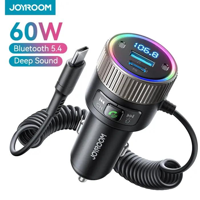 JOYROOM-Transmetteur FM Bluetooth 5.4, 60W, PD QC 3.0, Chargeur de Voiture Super Rapide, Micros pour