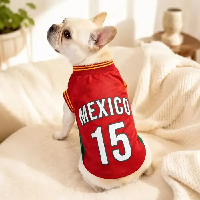Maillot de football pour chien Mexique Argentine Portugal Vêtements de sport pour animaux de compagnie T-shirt