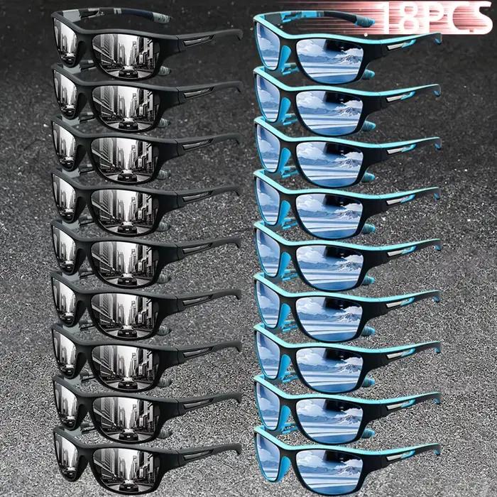 18 Paires de Lunettes de Soleil Sport Vintage Tendance avec Monture Camouflage pour Hommes et Femmes