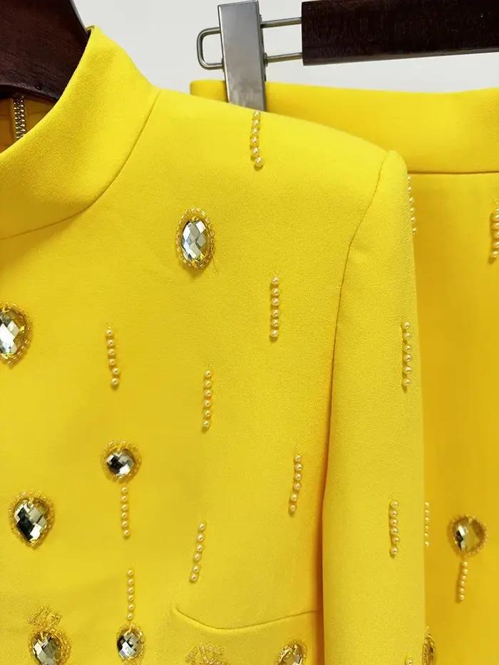 HIGH STREET – ensemble de costume de piste de styliste pour femmes, col montant, fermeture éclair au