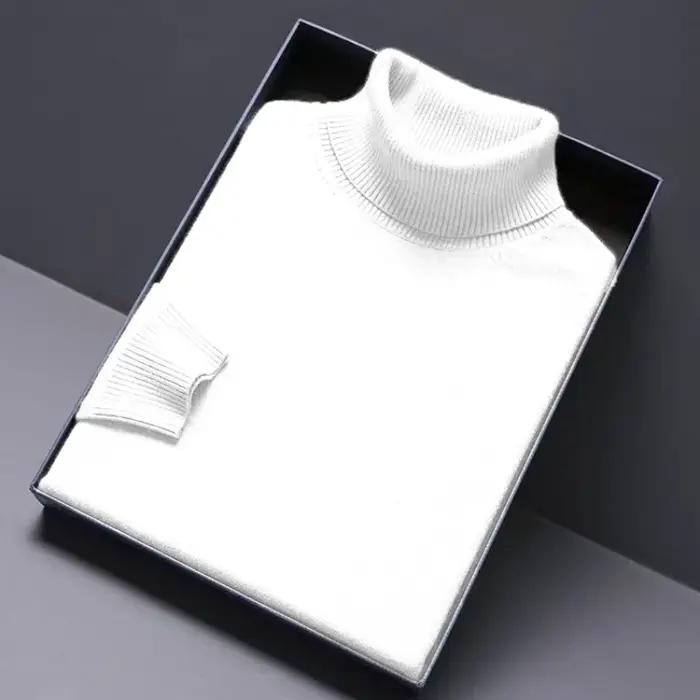 Jeu d'animaux col roulé tricots de luxe hommes pull coupe longue