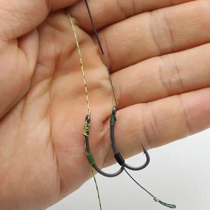 Ligne de pêche à la carpe verte Camouflage, 20m, lien à crochet souple, ligne tressée enduite, Leade