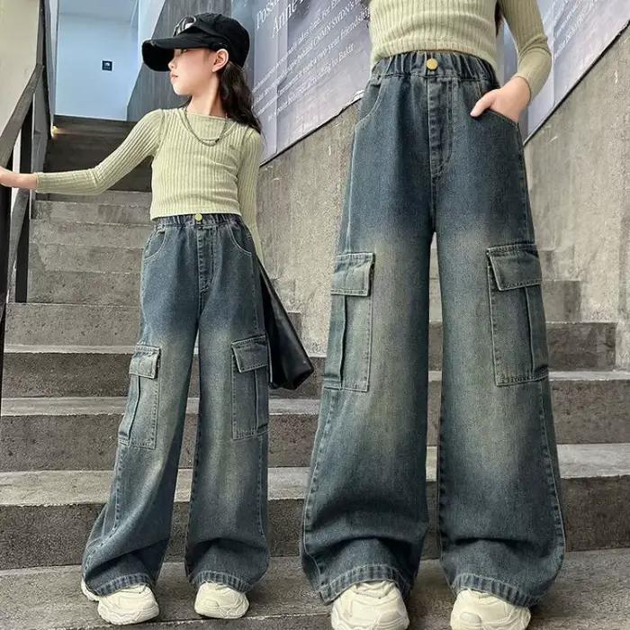 Jeans cargo pour filles