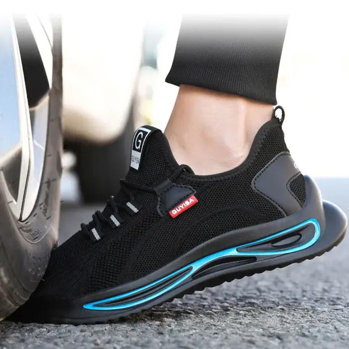 Bottes de travail respirantes en maille aérée avec embout métallique pour homme et femme sécurité et confort printemps automne