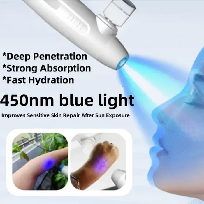 2025/haute pression 450nm lumière bleue soins du visage Nano Spray stylo à eau pour l'hydratation en