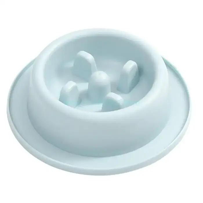 Chien lent bol d'alimentation sans glissement amusant Forme en plastique Place Round Plat Bloe Arrêtez les bols pour animaux