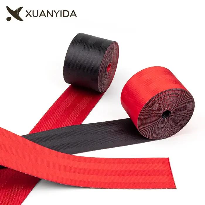 Ruban de ceinture de sécurité de voiture rouge et noir