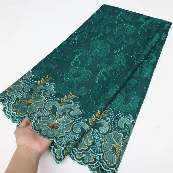 Tissu africain nigérian en dentelle suisse, Voile en suisse, Tissu en dentelle de coton de haute qua