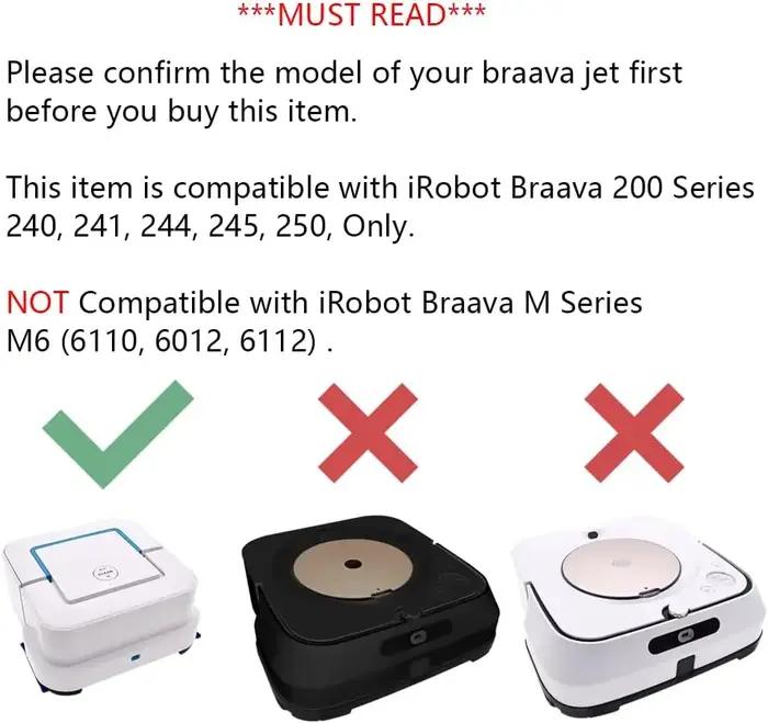 Kit de tampons de nettoyage lavables pour aspirateur iRobot Braava Jet, remplacement des chiffons Ev