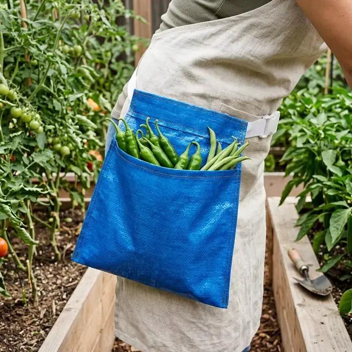 Sac de cueillette de fruits et légumes avec ceinture et pochette pour champignons robuste et étanche pour cueillette en jardin et forêt