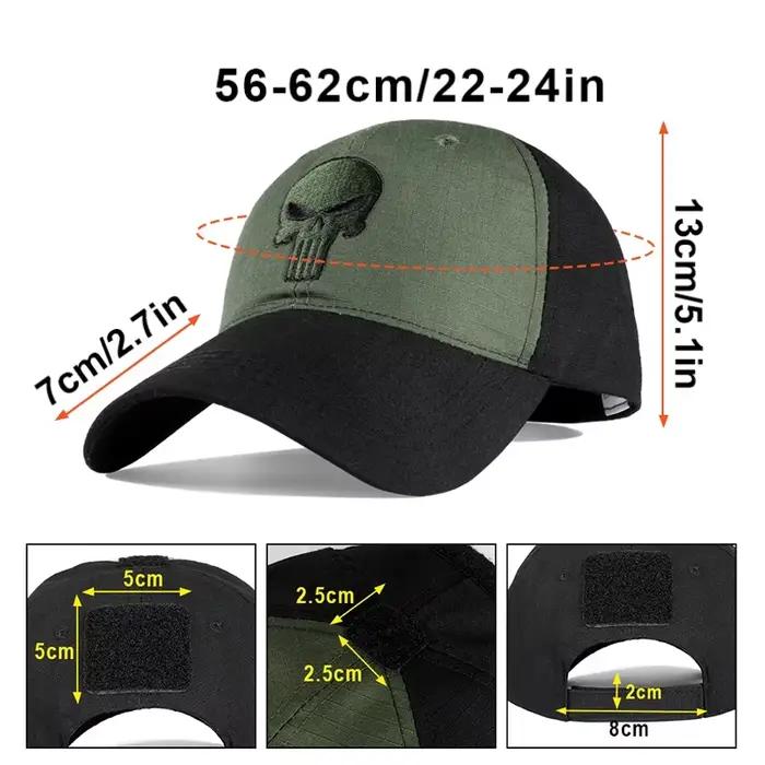 Casquette tactique baseball réglable snapback skull trucker été chasse pêche sport protection