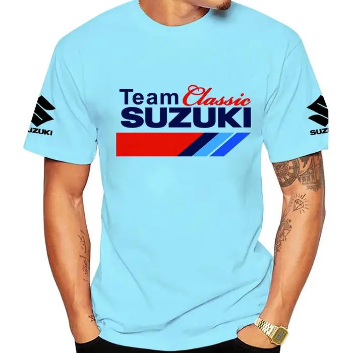 T-shirt classique pour homme en coton 100% pour les passionnés de moto Suzuki, idéal pour les sports