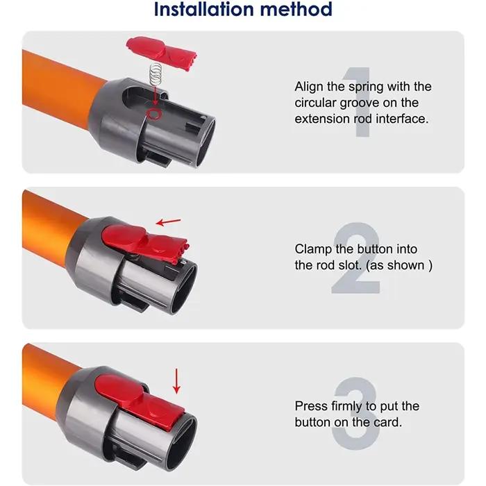 Bouton de commutation avec ressort pour Dyson V7, V8, V10, V11, V15, clip de tête d'aspirateur, pièc