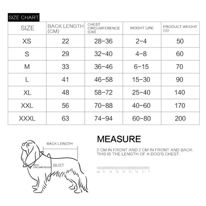 Combinaison à quatre pattes pour chiens