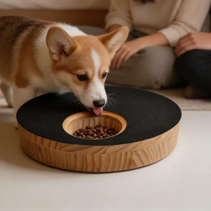 Planche à gratter pour chien avec boîte à friandises, jouet rotatif en bois, tapis à gratter réglabl