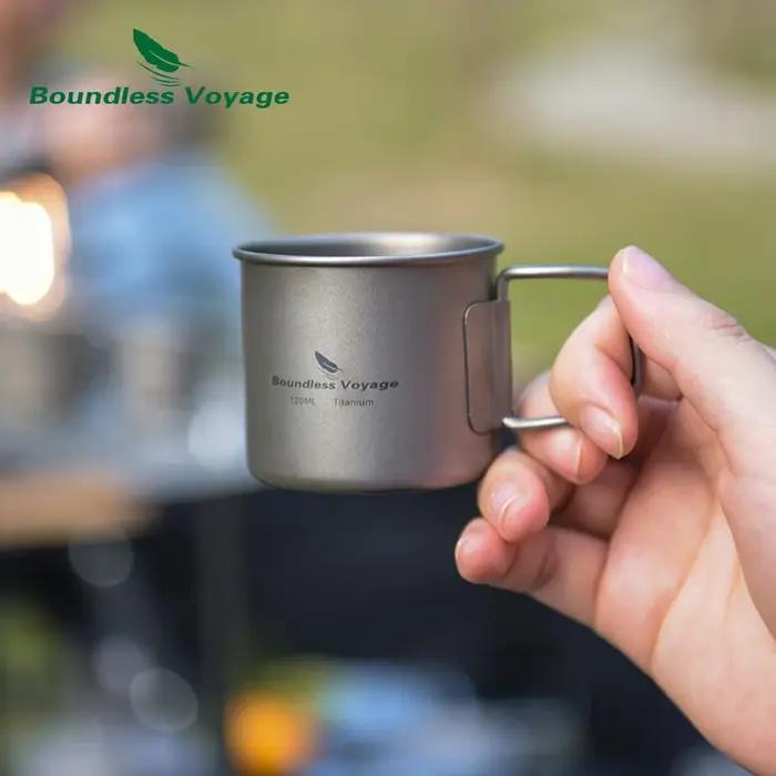 Mini tasse à café ou expresso en titane, Voyage sans limite, ultraléger, de 120ml et 180ml, pour le