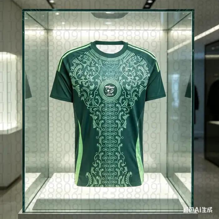 Nouveau maillot de l'équipe d'Algérie 2026 pour les matchs à l'extérieur _ Fond vert et T-shirt respirant confortable T-AliExpress 1501 - Parent-Enfant