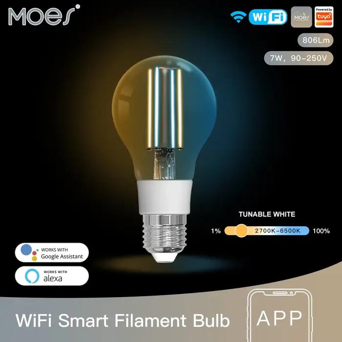 MOSE Tuya WiFi ampoule à Filament intelligente E27 lumière d'économie d'énergie réglable APP télécom